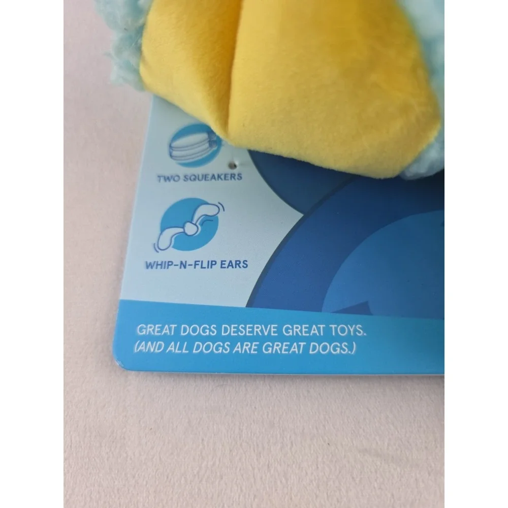 Bark XS-S YIPPY & SKIPPY Blue Bunny Slippers Squeaky Dog Toy New -FREE SHIPPING-